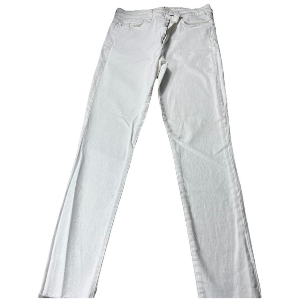 Joe's Jeans Womens White Skinny Jeans Size 27 Raw Hem Stretch Denim